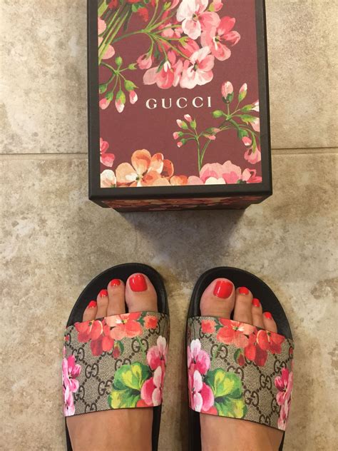 gucci flower slides sale|Gucci floral slides outfit.